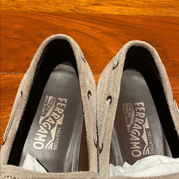 Salvatore Ferragamo Grey Suede Tassel Loafer - Picture 3 of 4